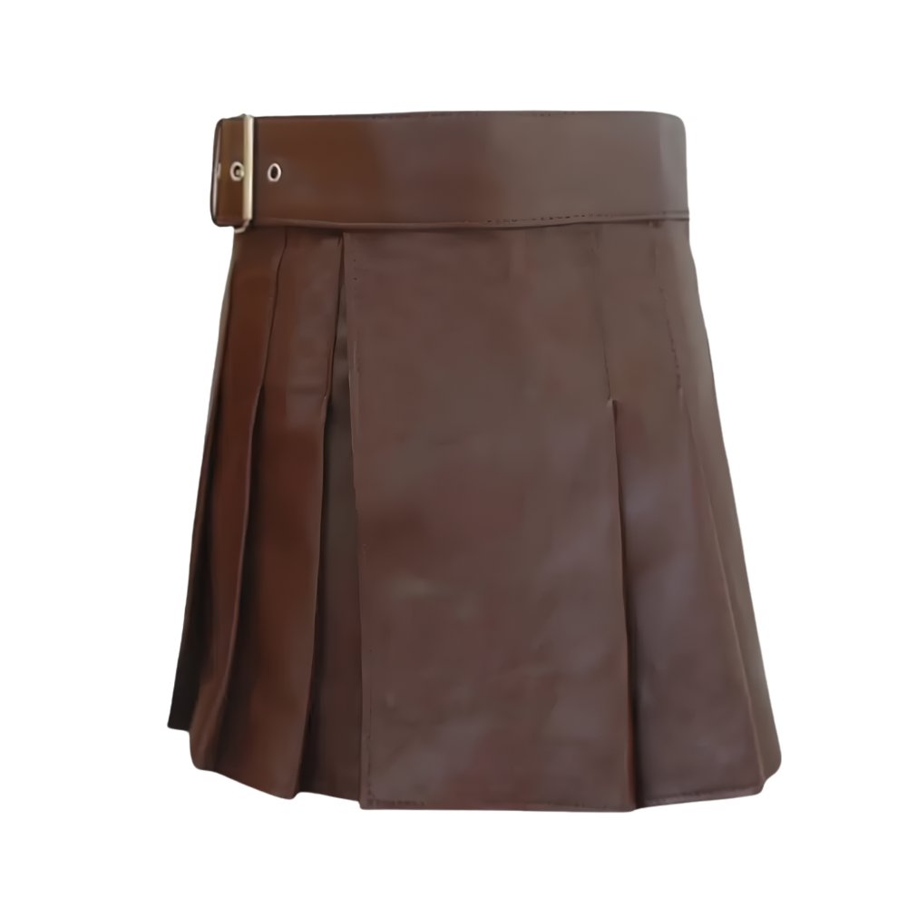 Aether Brown Leather Kilt