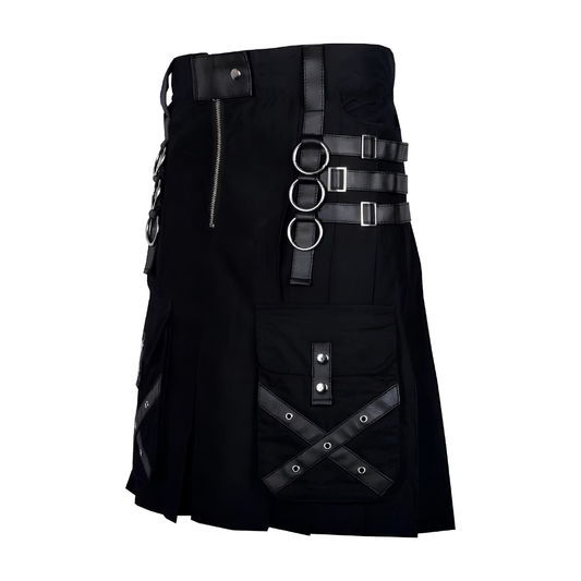 Nocturne Black Gothic Cargo Kilt