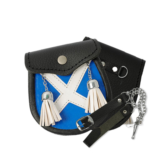 Babies Kilt Saltire Sporran With 2 Tassels & Belt