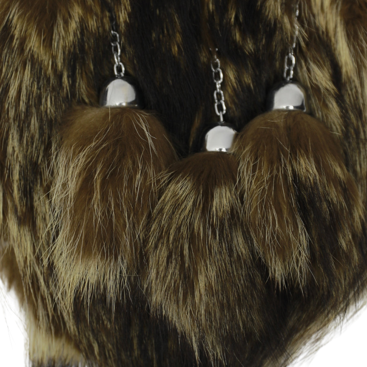 Brown Fox Fur Sporran With Antique Finish Cantle