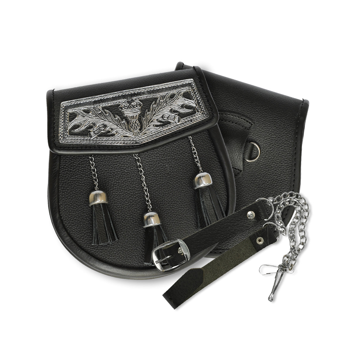 Celtic Cantle Leather Semi Dress Sporran