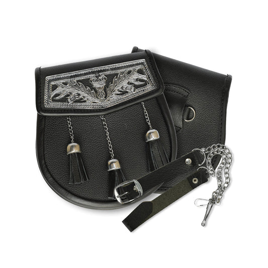 Celtic Cantle Leather Semi Dress Sporran
