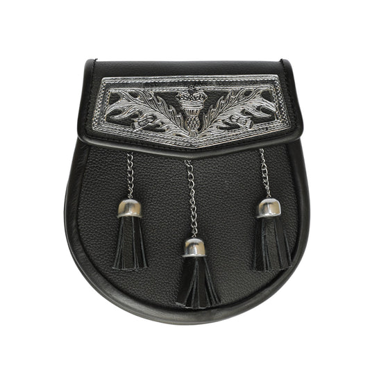 Celtic Cantle Leather Semi Dress Sporran