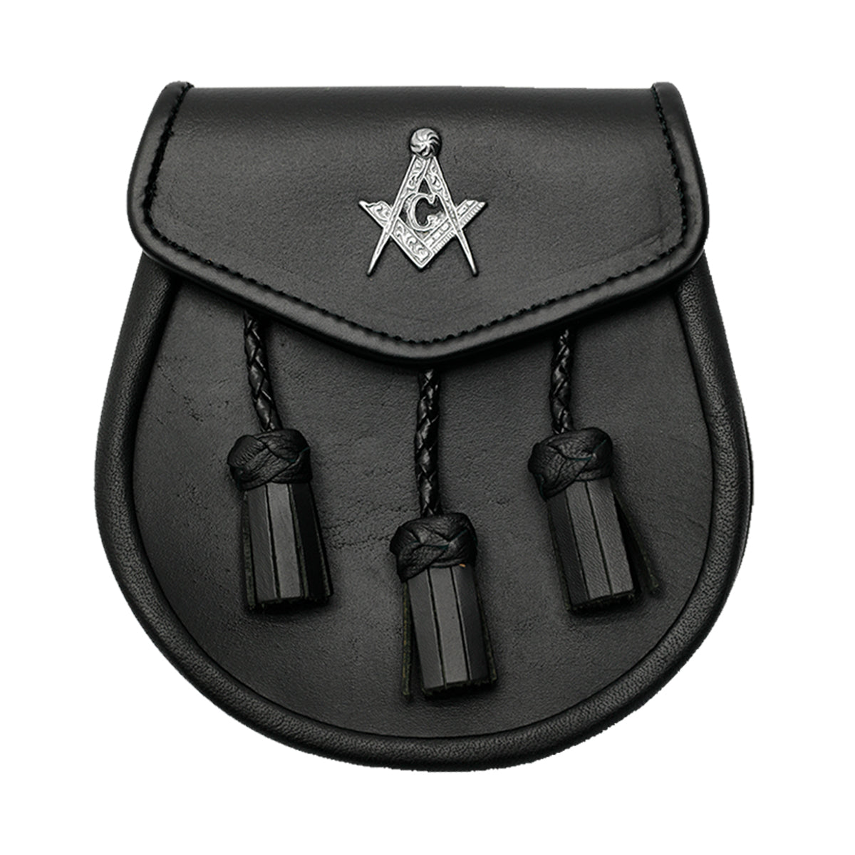 Masonic Badge Black Leather Sporran