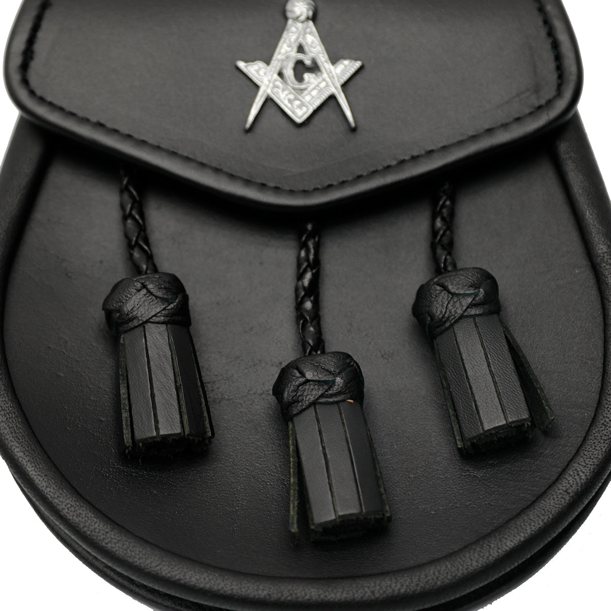 Masonic Badge Black Leather Sporran
