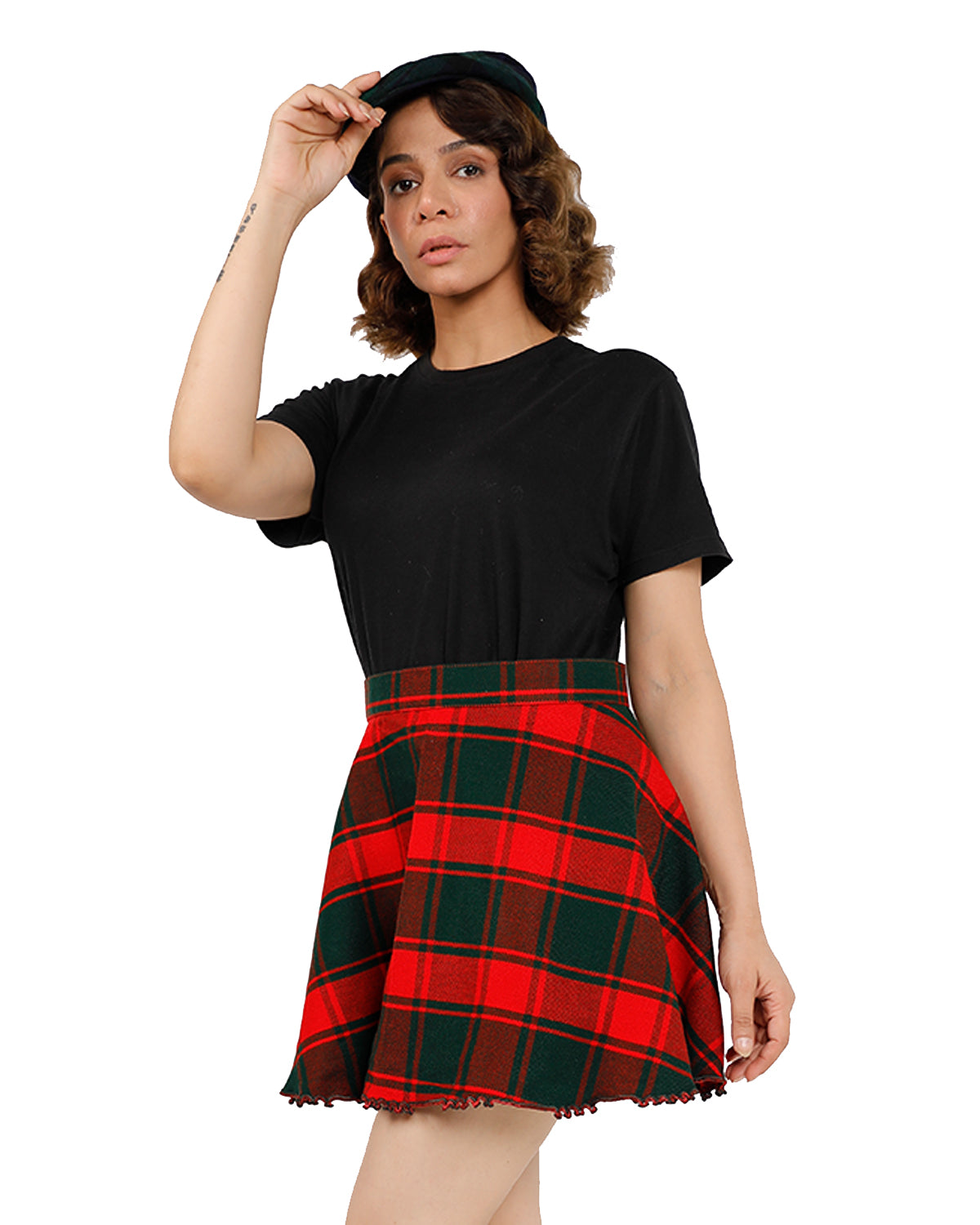Plaid A-Line Skirt