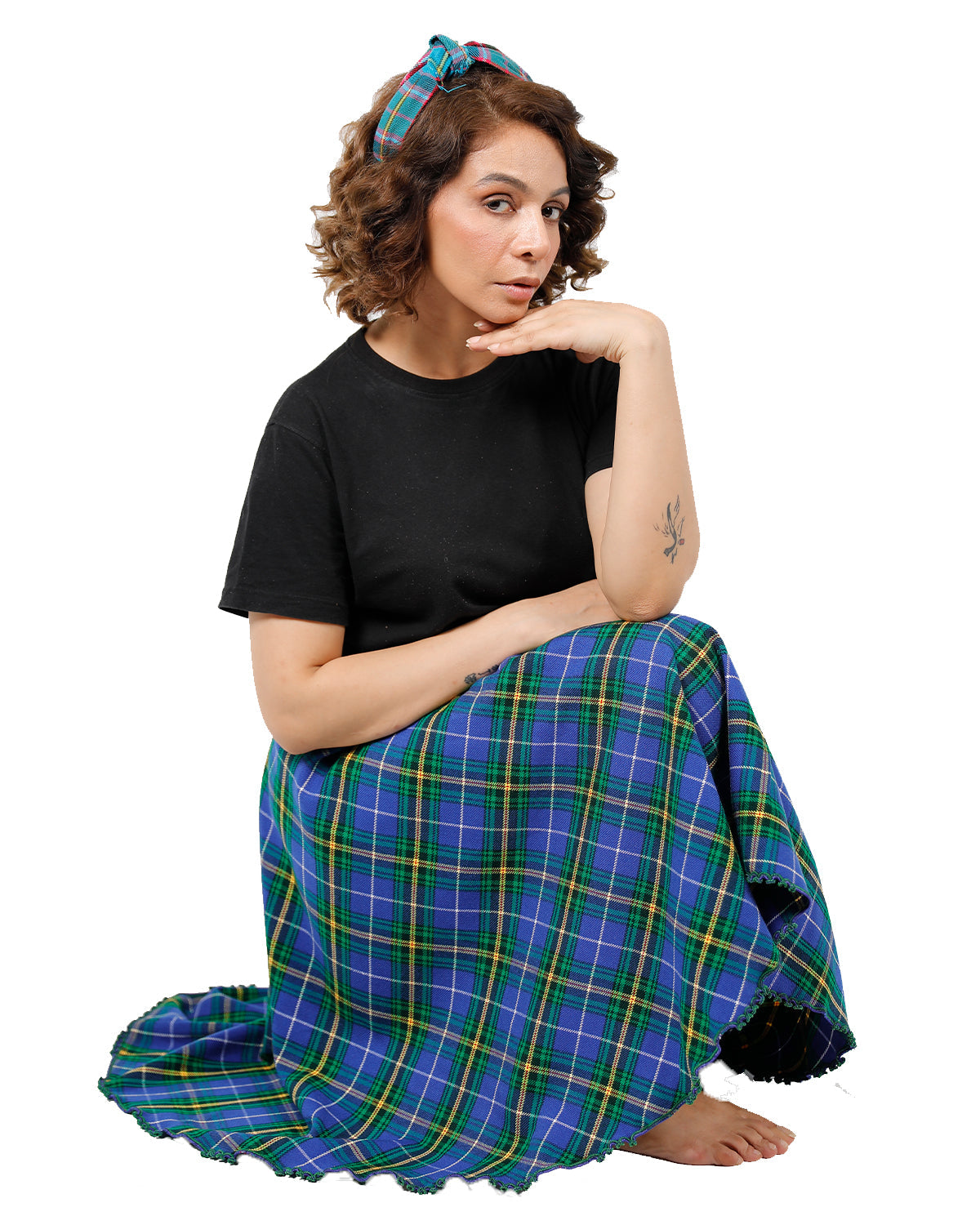 Plaid A-Line Skirt
