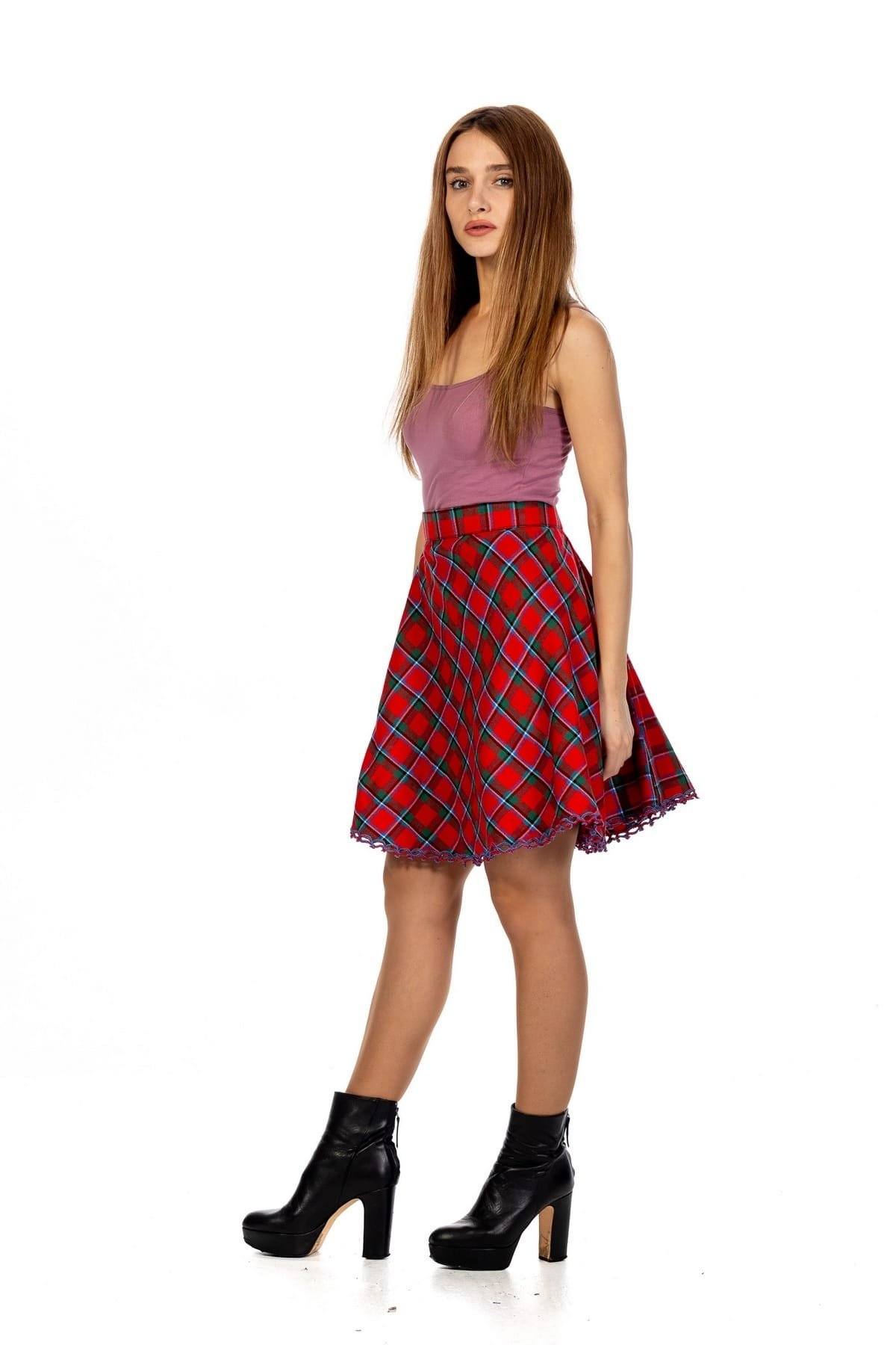 Plaid A-Line Skirt