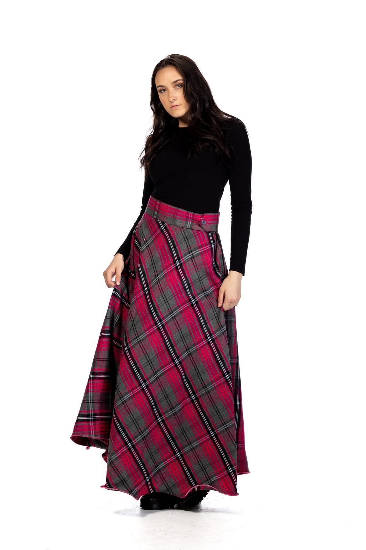 Side Fasten Maxi Skirt β Vintage Urban Style