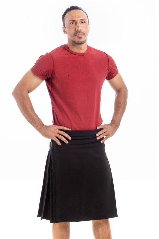 Plain Black Bespoke Kilt