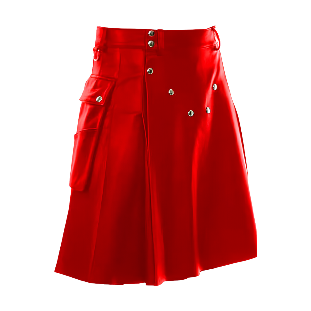 Stealth Noir Faux Leather Kilt