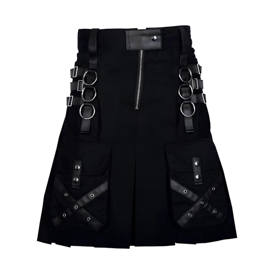 Nocturne Black Gothic Cargo Kilt