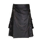 Noir Rebel Gothic Leather Kilt