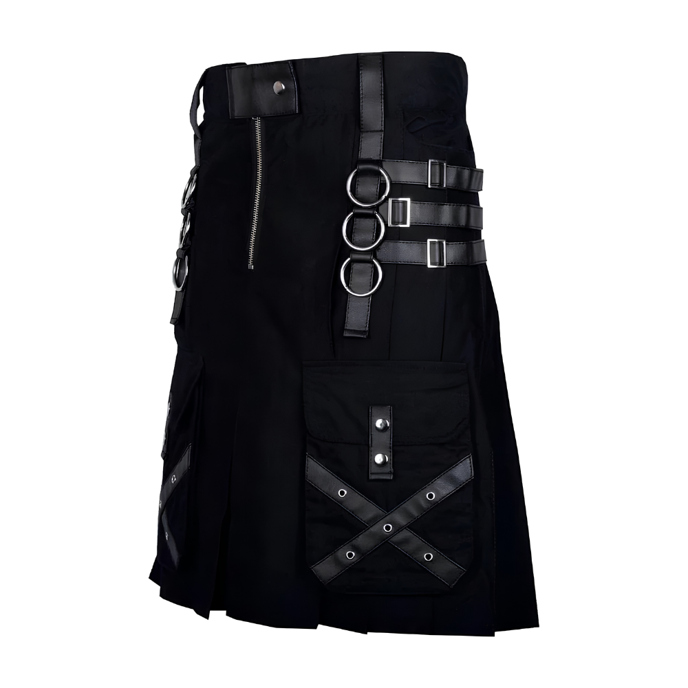 Nocturne Black Gothic Cargo Kilt