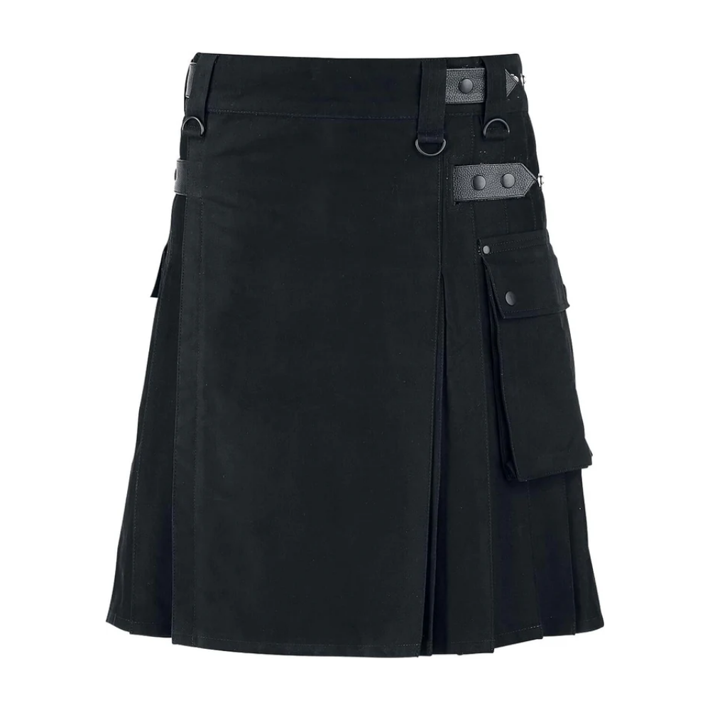 Highland Forge Black Cargo Kilt