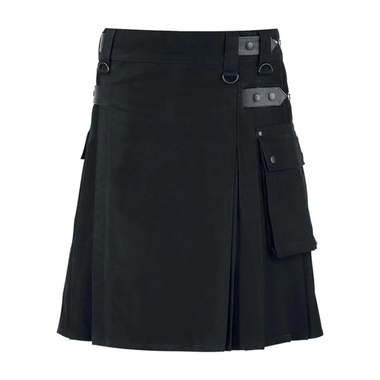Highland Forge Black Cargo Kilt