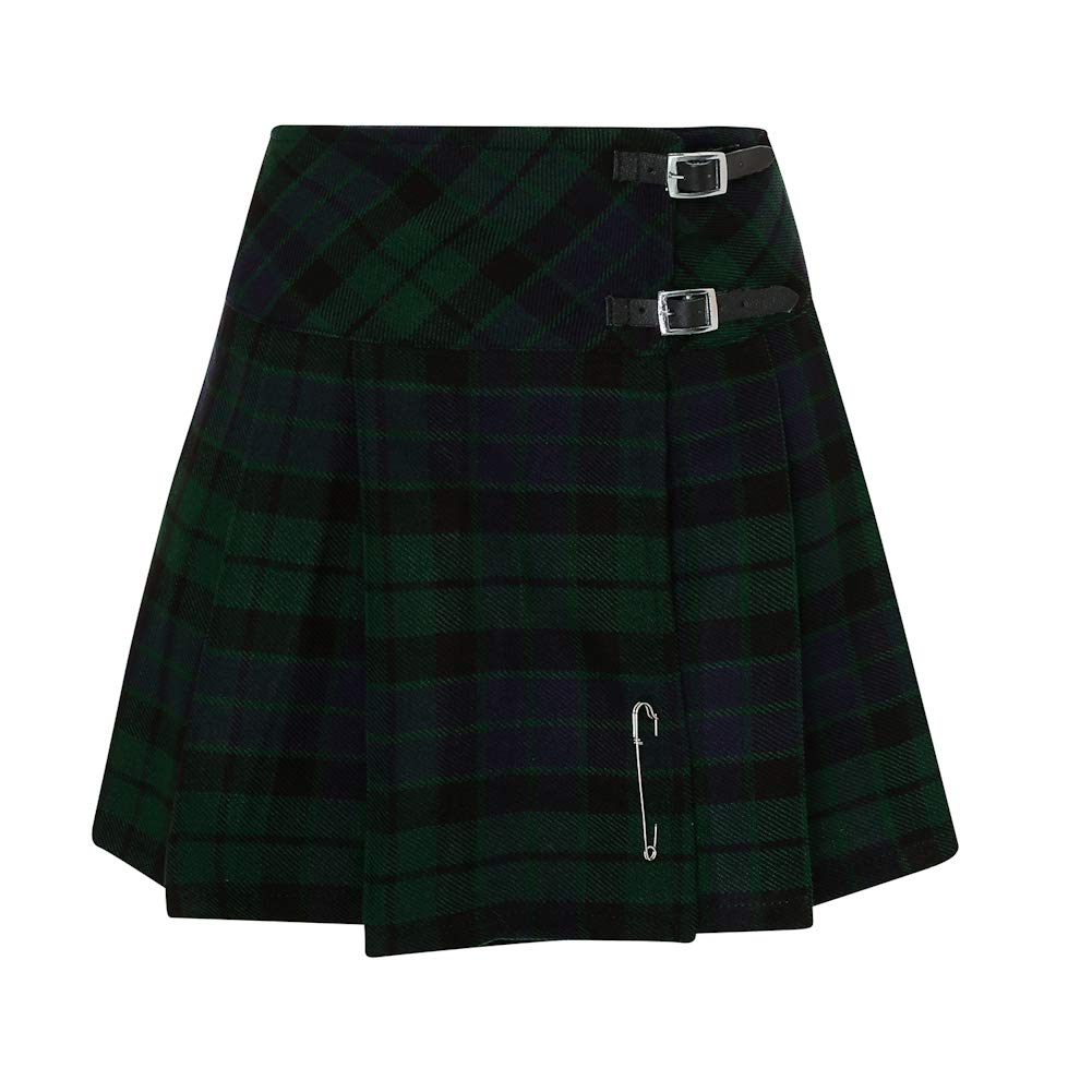 Tartanista Womens Scottish Tartan 16.5" Length Mini Kilt Skirt and Pin - 6-28