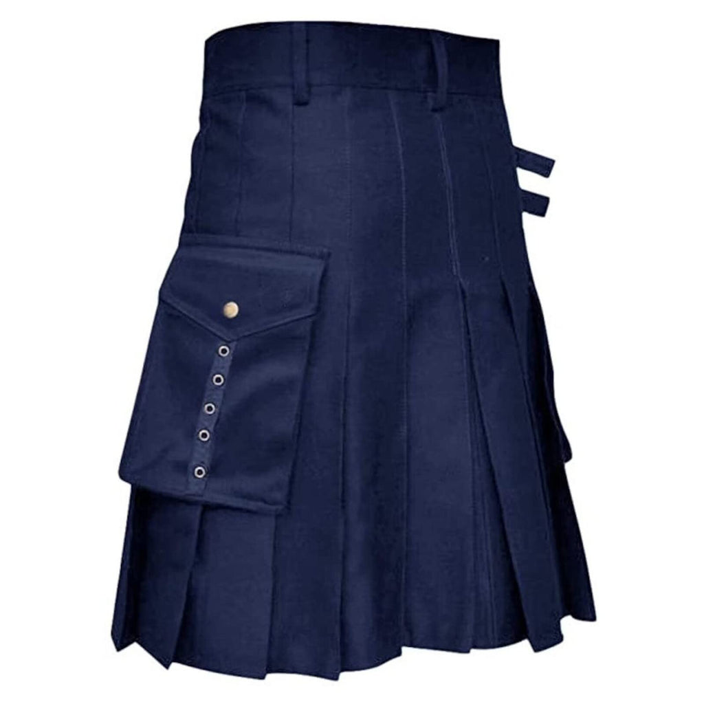 Tartan Utility Kilt for Men, Scottish Skirt Classic Vintage Gothic Punk Scotland Cargo Pleated Skirts Outdoor Tactical Skirts Irish Highland Kilts Gothic Punk Scottish Skirt Festival Kilt