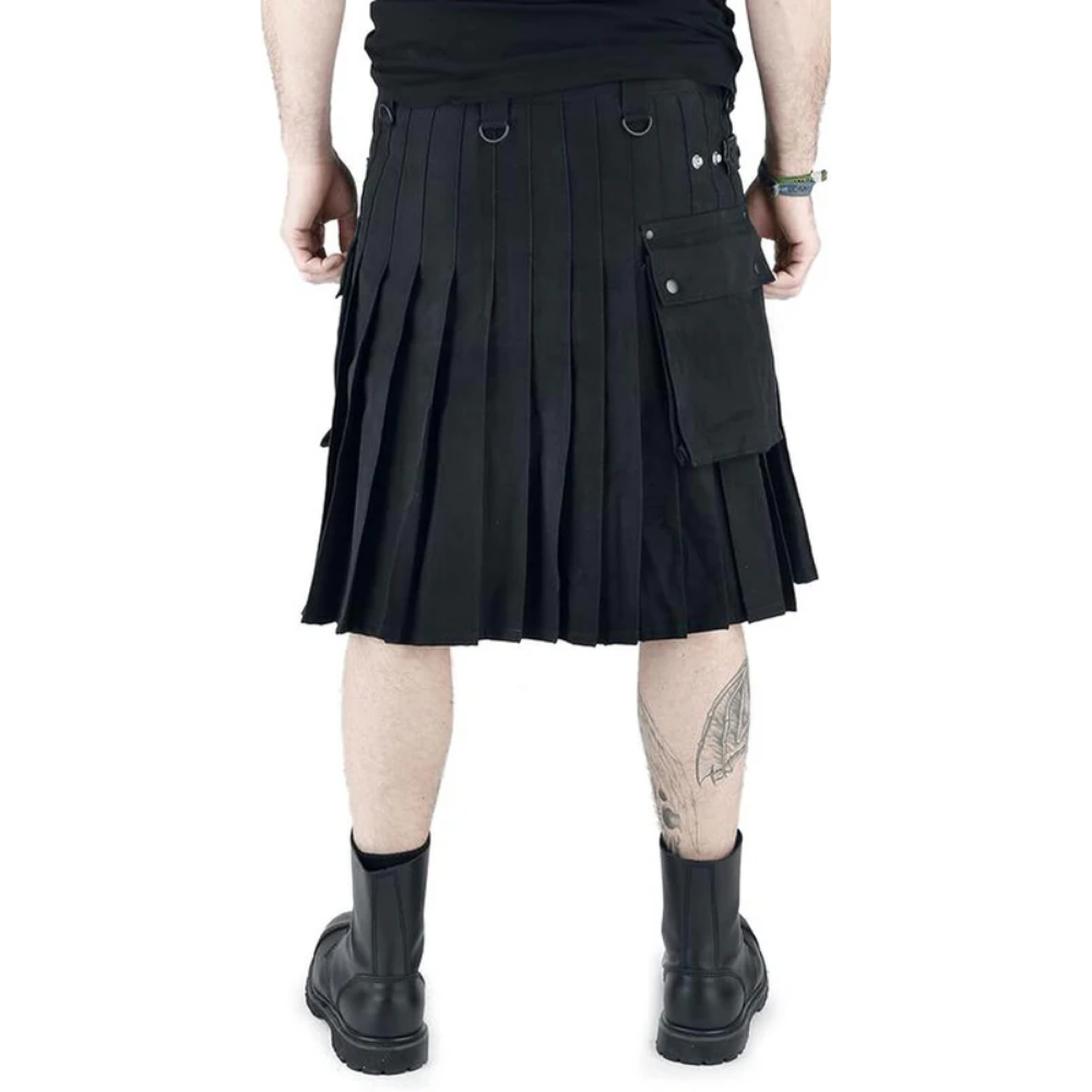 Highland Forge Black Cargo Kilt