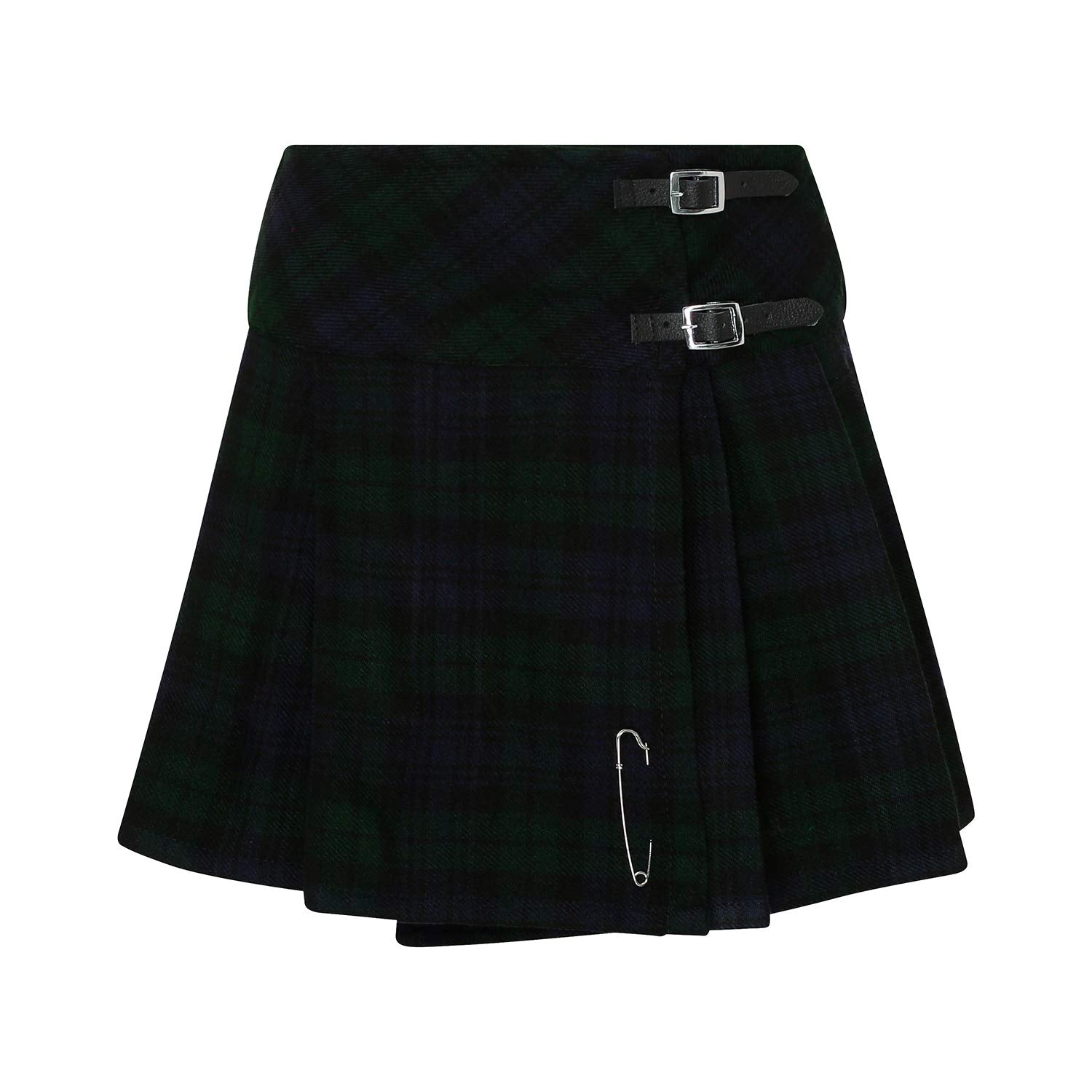 Tartanista Womens Scottish Tartan 16.5" Length Mini Kilt Skirt and Pin - 6-28