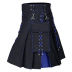 Tartan Utility Kilt for Men, Scottish Skirt Classic Vintage Gothic Punk Scotland Cargo Pleated Skirts Outdoor Tactical Skirts Irish Highland Kilts Gothic Punk Scottish Skirt Festival Kilt