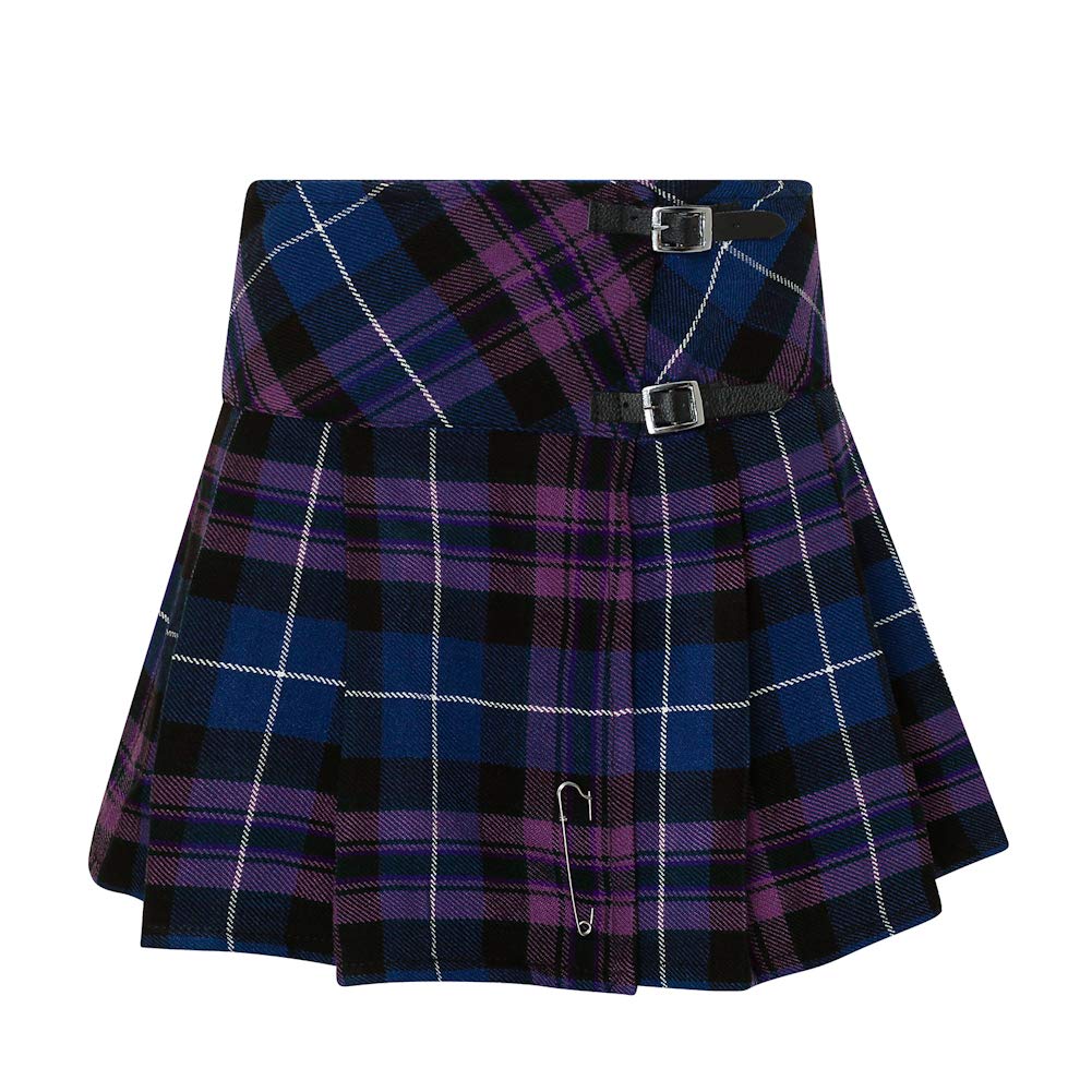 Tartanista Womens Scottish Tartan 16.5" Length Mini Kilt Skirt and Pin - 6-28