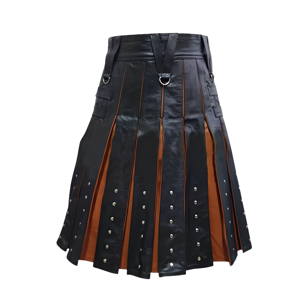 Dual Tone Leather Fashion Kilt