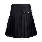 Black Denim Cargo Utility Kilt
