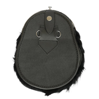 Black & White Rabbit Fur Sporran with Five Tassel - Full Dress