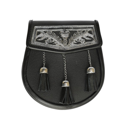 Celtic Cantle Leather Semi Dress Sporran