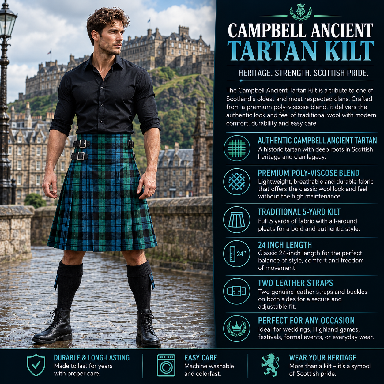 Campbell Ancient Tartan Kilt