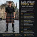 Black Stewart Traditional Tartan Kilt