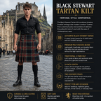 Black Stewart Traditional Tartan Kilt