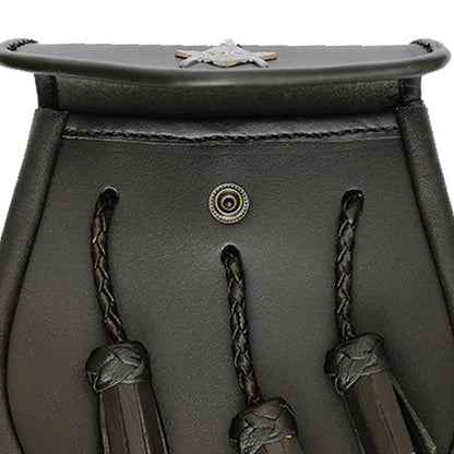 Masonic Badge Black Leather Sporran