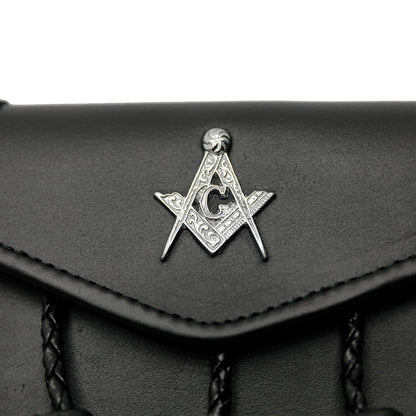 Masonic Badge Black Leather Sporran
