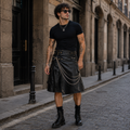 Shadow Chain Gothic Leather Kilt