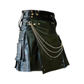 Men’s Gothic Utility Chain Leather Kilt