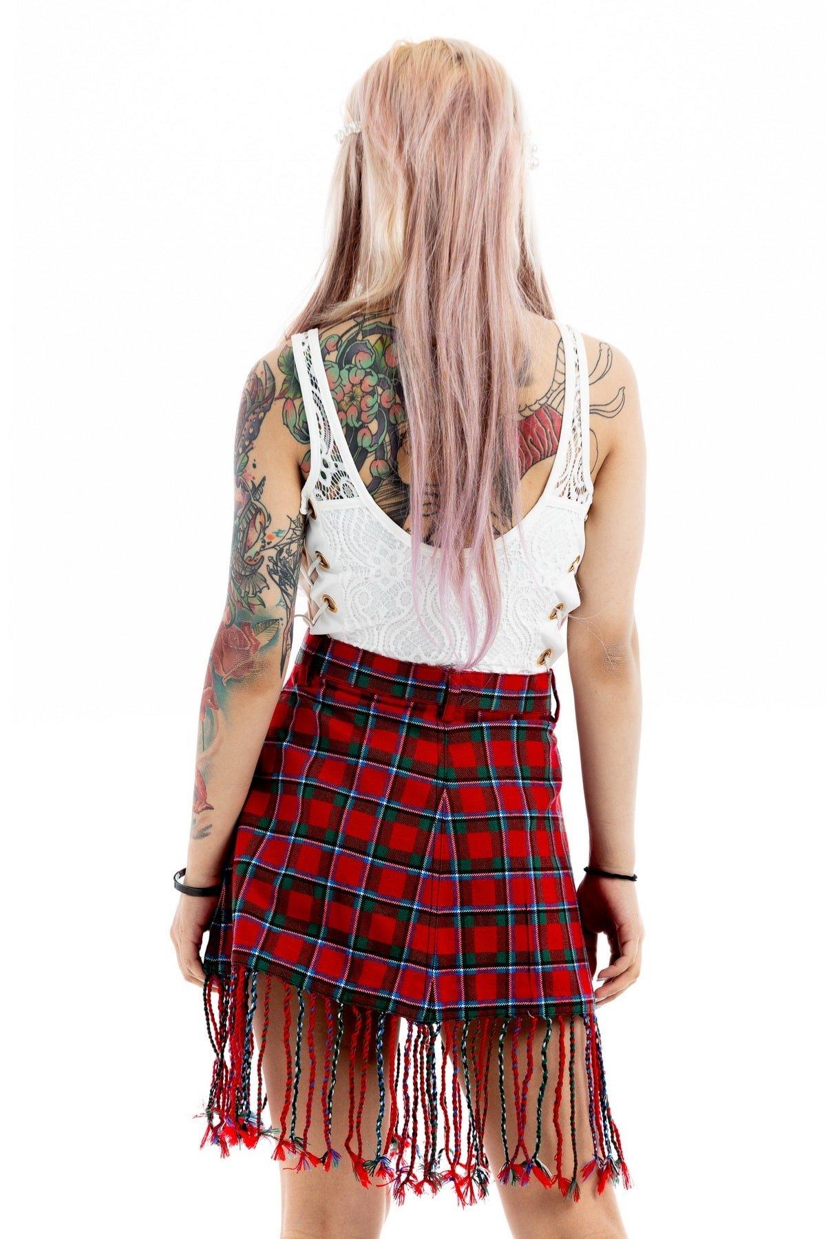 Fringe Tartan Skirt