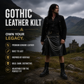 Gothic Utility Leather Kilt for Men