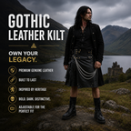 Gothic Utility Leather Kilt for Men