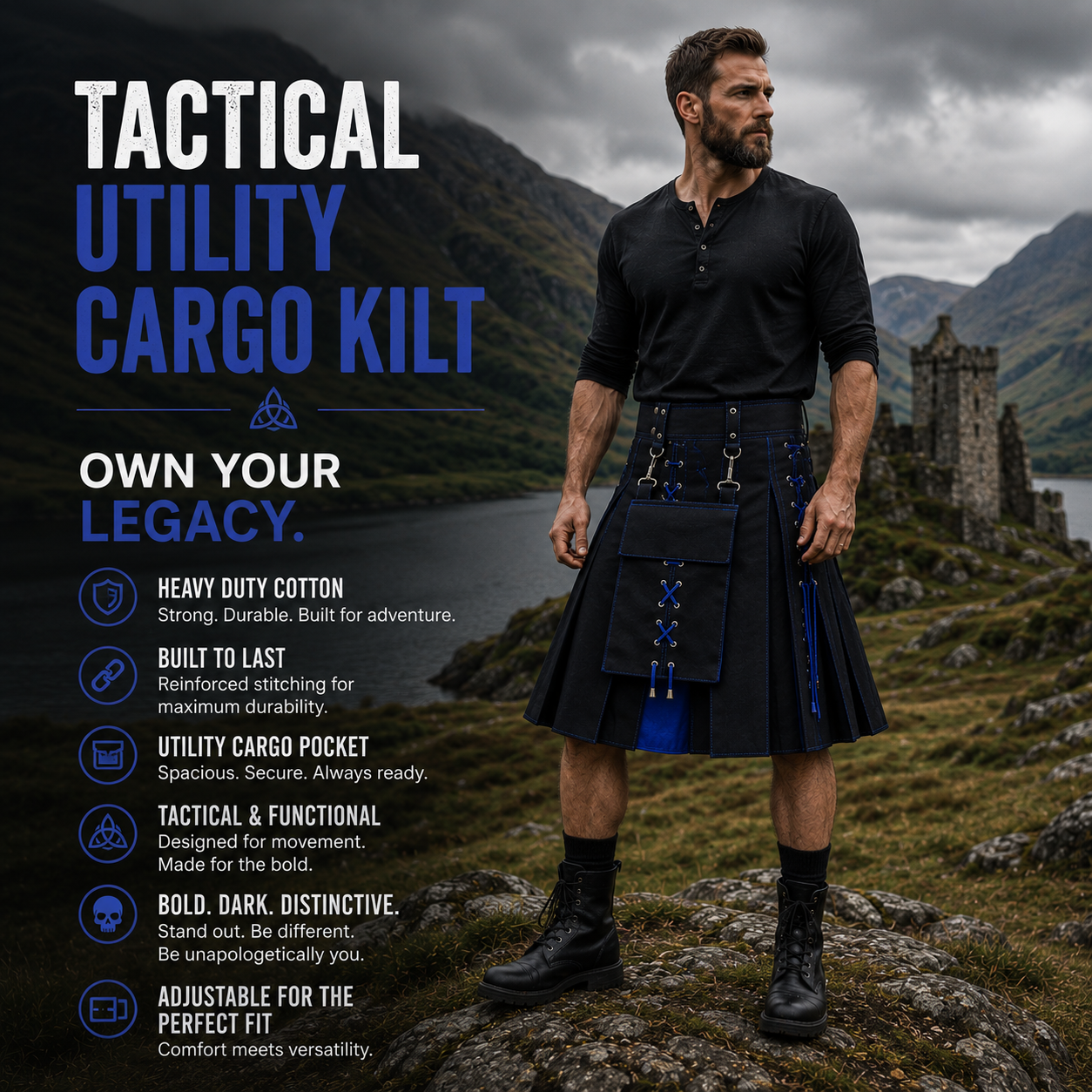Men’s Tactical Utility Cargo Kilt